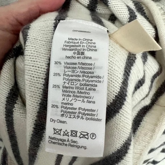 Madewell Womens Stripe Play Mock Pullover Sweater 1X Wool Blend NWT Plus - Picture 6 of 7